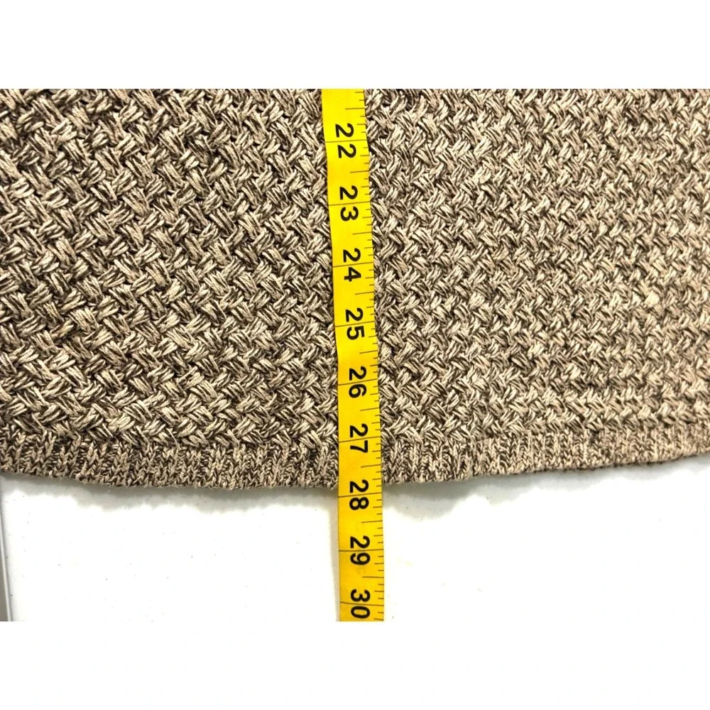 Dana Buchman Signature Brown Marled Basketweave Cowl Neck Sweater M